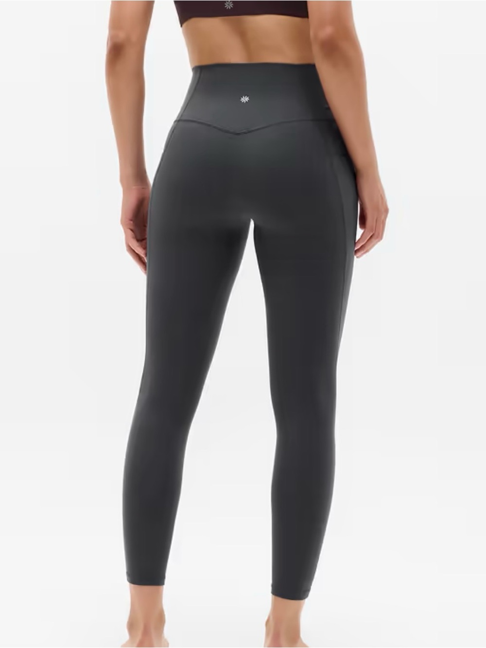 Athleta Deep Teal Performance Leggings with Ankle Perforation